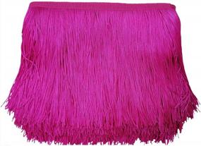 img 4 attached to 3.5 Inch Hot Pink Chainette Fringe Trim Tassel Sewing Trim For DIY Craft Latin Dress Lamp Shade Decoration, 10 Yards