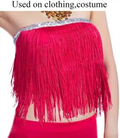 img 1 attached to 3.5 Inch Hot Pink Chainette Fringe Trim Tassel Sewing Trim For DIY Craft Latin Dress Lamp Shade Decoration, 10 Yards