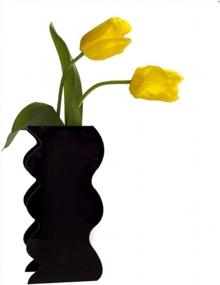 img 4 attached to Акриловая ваза для цветов Flushbay Wave Ins Style Вазы для цветочных композиций Цветочные вазы и контейнеры для свадебных центральных украшений, украшений для дома, офисных украшений (черная волна)