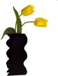 flushbay acrylic flower vase wave ins style floral arrangement vases floral vases and containers for wedding centerpieces, home decorations, office ornaments (black-wave) logo