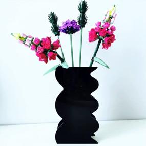 img 2 attached to Акриловая ваза для цветов Flushbay Wave Ins Style Вазы для цветочных композиций Цветочные вазы и контейнеры для свадебных центральных украшений, украшений для дома, офисных украшений (черная волна)