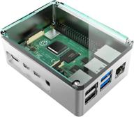 алюминиевый корпус anidees ai-pi4-sg для raspberry pi 4 model b — серебристый логотип