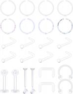 versatile clear septum ring and nose hoop set for all piercings – bioflex for comfort and retainer for work and surgery logo