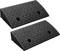 🚧 2pcs portable lightweight plastic curb ramps - heavy duty threshold ramp set for driveway, loading dock, sidewalk, car, scooter, bike, motorcycle, wheelchair, golf cart логотип