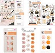 prima marketing luna collection - designer's pack featuring 8x8 paper pad, chipboard stickers, flowers, and enamel charms for enhanced seo logo