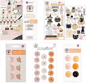 img 4 attached to Prima Marketing Luna Collection - Designer'S Pack Featuring 8X8 Paper Pad, Chipboard Stickers, Flowers, And Enamel Charms For Enhanced SEO