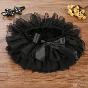 img 3 attached to 👶 Cute Baby Girl Tutu Skirt Headband Set: Ruffle Tulle Diaper Covers for 6-24 Month Toddlers