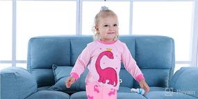 img 3 attached to Trendy Girls' Long Sleeve Pajamas: Hearts, Dinosaurs, and Cute Cats | Ages 2-7