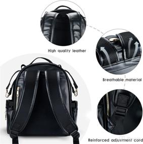 img 1 attached to 👜 Premium Mini Leather Baby Diaper Bag: Stylish & Portable Mommy Backpack for Outdoor Travel, with Diaper Pad & Pacifier Holder
