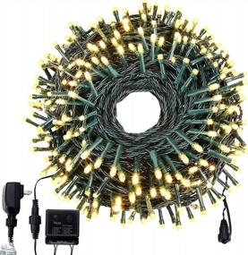 img 4 attached to 300 LED 105Ft ROYAMY Outdoor Christmas String Lights - UL Certificated, IP55 Waterproof For Indoor/Outdoor Decoration Of Halloween, Garden Patio Wedding Trees Parties - Warm White