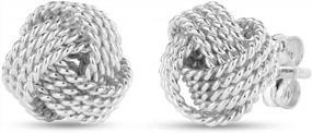 img 3 attached to LeCalla Sterling Silver Love Knot Stud Earrings With Diamond Cut Twisted Wire Italian Design For Women, Perfect Valentine'S Day Jewelry