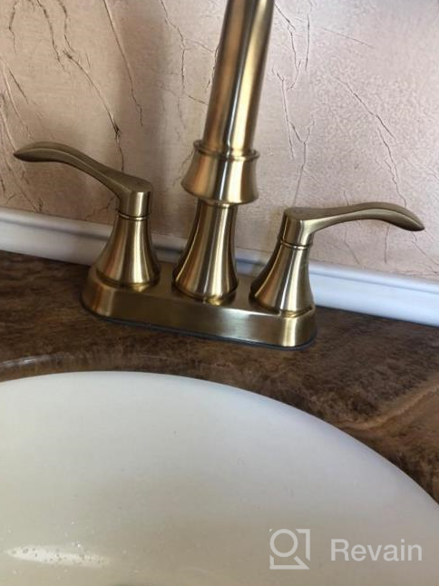 img 1 attached to 🚰 TRUSTMI Brushed Gold Bathroom Faucet: 2 Handle Lavatory Sink Faucet with Pop Up Drain and Water Supply Lines review by Erick Roby