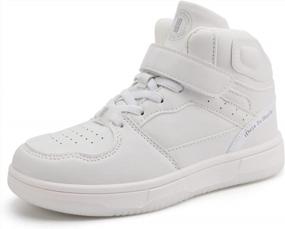 img 4 attached to Kids Basketball Shoes - Boys High Top Sneakers & Girls School Shoes For Sports Running!