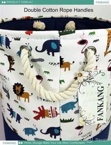 img 2 attached to 🦁 FANKANG Animal Print Storage Baskets - Collapsible Nursery Hamper, Laundry Bin, and Toy Collection Organizer for Kid's Room - Convenient and Versatile