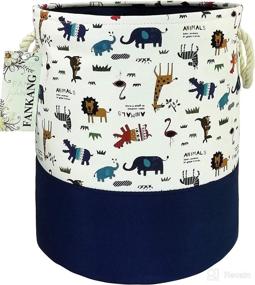 img 4 attached to 🦁 FANKANG Animal Print Storage Baskets - Collapsible Nursery Hamper, Laundry Bin, and Toy Collection Organizer for Kid's Room - Convenient and Versatile