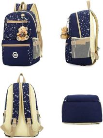 img 3 attached to 🎒 Fancy Teen Backpack: Stylish Canvas Rucksack for Kids