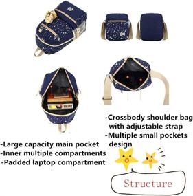 img 2 attached to 🎒 Fancy Teen Backpack: Stylish Canvas Rucksack for Kids