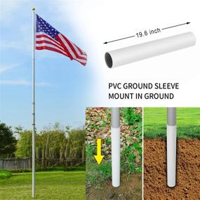 img 1 attached to 25FT Heavy Duty 16 Gauge Aluminum Flag Pole Kit With USA Flag - Perfect For Residential Or Commercial Use!