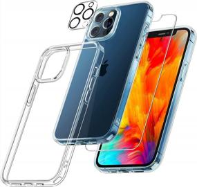 img 4 attached to TAURI 5 In 1 IPhone 12 Pro Max Case - Non-Yellowing, Shockproof Slim Clear Phone Case With 2 Tempered Glass Screen Protectors + 2 Camera Lens Protectors For 6.7 Inch Drop Protection