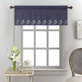 img 4 attached to Grey Rose Valance With Rod Pocket For Window Treatment - W52" X L18, By KEQIAOSUOCAI
