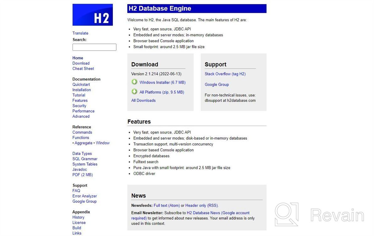 img 1 attached to H2 Database Engine review by Antonio Urbina