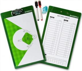 img 4 attached to Premium Double-Sided Dry Erase Coaching Clipboard With Marker Pen, Eraser And Whistle For Baseball, Basketball, Football, Soccer, Hockey And Volleyball - Shinestone Coaches Board