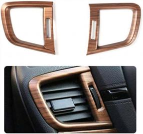 img 3 attached to Peach Wood Grain Trim Air Vent Outlet Cover Set For Honda CRV CR-V 2017-2022 - Enhance Your Interior With Flash2Ning'S Stylish Accessories