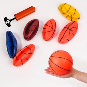 img 2 attached to 6PCS 5.5 Inch Mini Basketballs For Kids With Pump - Colorful Rubber Balls For Toddlers Indoor/Outdoor Pool Hoop Set.
