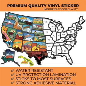 img 2 attached to Premium RV State Travel Map Sticker - Camper Trailer Decals for Window with State Flag - Road Trip Map of America - Waterproof & UV Protected - Ideal for Window, Door, or Wall (Bestselling)