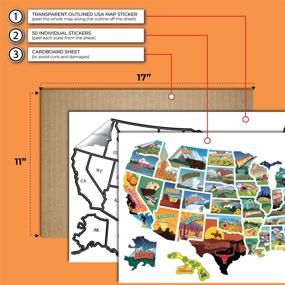 img 3 attached to Premium RV State Travel Map Sticker - Camper Trailer Decals for Window with State Flag - Road Trip Map of America - Waterproof & UV Protected - Ideal for Window, Door, or Wall (Bestselling)