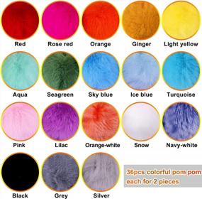 img 3 attached to 36-Piece Faux Rabbit Fur Pom Pom Balls - 18 Colors, 2 Pcs Each Color - DIY Fluffy Accessories For Hats Beanies Shoes Scarves Gloves Bags
