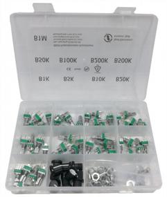 img 4 attached to 45 Pcs Small Onboard PCB Potentiometer Assortment 9 Values 1K 5K 10K 20K 50K 100K 200K 500K 1M, Vertical Legs Terminal, 15Mm Axis, B = Linear