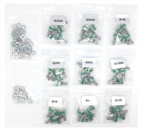 img 3 attached to 45 Pcs Small Onboard PCB Potentiometer Assortment 9 Values 1K 5K 10K 20K 50K 100K 200K 500K 1M, Vertical Legs Terminal, 15Mm Axis, B = Linear