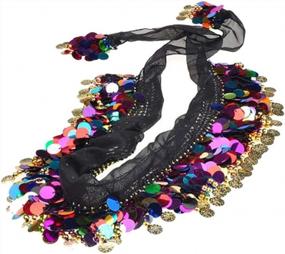 img 1 attached to Bettli Fashion Shining Sequins Coin Belly Dance Accessories (Multi Color)