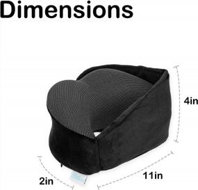 img 1 attached to ✈️ REIOL Travel Pillow for Airplanes & Sleeping- 100% Pure Memory Foam- Neck & Head Support 4 Way Use with Eye Mask Attached- Washable Case Cover with Zipper- Perfect for Travel, Car and Office (Black)