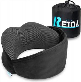 img 4 attached to ✈️ REIOL Travel Pillow for Airplanes & Sleeping- 100% Pure Memory Foam- Neck & Head Support 4 Way Use with Eye Mask Attached- Washable Case Cover with Zipper- Perfect for Travel, Car and Office (Black)
