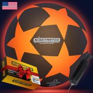 official size 5 led soccer ball with bright leds - nightmatch light up glow in the dark waterproof extra pump and batteries included логотип