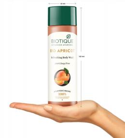 img 1 attached to Biotique Bio Apricot Body Wash - Освежающая формула, 190 мл/6,42 жидких унций. Для бодрящего очищения