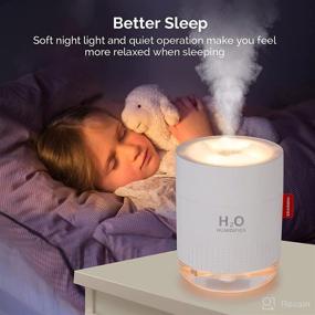 img 2 attached to 500ml Portable Mini Cool Mist Humidifier for Baby Bedroom, Travel, Office, and Home - USB Personal Desktop Humidifier, Super Quiet, Auto Shut-Off, 2 Mist Modes - White