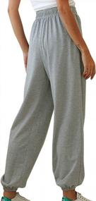 img 1 attached to Bunanphy Women Elastic Waist Casual Pants With Pockets Solid Lounge Sports Sweatpants