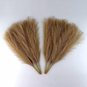 img 4 attached to Light Brown Faux Pampas Grass Decor For A Perfect Life