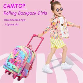 img 2 attached to CAMTOP Rolling Backpack Wheeled Luggage Backpacks : Kids' Backpacks