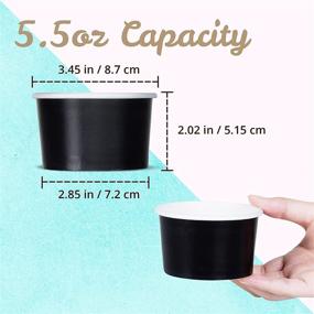 img 1 attached to 50-Count 5.5-Oz Paper Ice Cream Cups - Disposable Dessert Bowls for Hot or Cold Food, Party Supplies Treat Cups for Sundae, Frozen Yogurt, Soup, Black