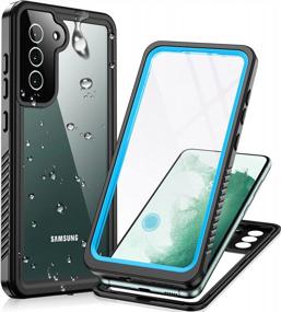 img 4 attached to Водонепроницаемый чехол Temdan Galaxy S22 со встроенной защитной пленкой для экрана — сверхмощная защита всего тела для Samsung S22 5G 6,1 дюйма — ударопрочный, пыленепроницаемый и сверхпрочный