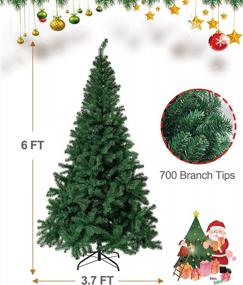 img 2 attached to Bring Home The Festive Cheer With A 6Ft Artificial Christmas Tree - Easy DIY Pine Tree For Indoor/Outdoor Decorations - 700 Branch Tips, Metal Stand Included!