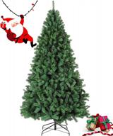 bring home the festive cheer with a 6ft artificial christmas tree - easy diy pine tree for indoor/outdoor decorations - 700 branch tips, metal stand included! logo