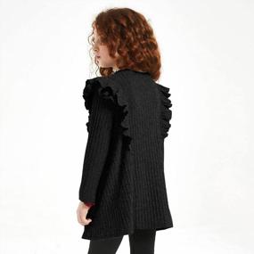 img 3 attached to Perfashion Girls' Long Cardigan Sweaters Coat Outerwear, 6-13Yrs Kids Solid Knit