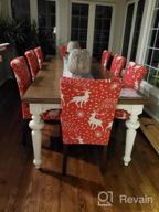 img 1 attached to GoodtoU Chair Covers For Dining Room Christmas Stretch Dining Chair Protector Slipovers Christmas Decorations (Set Of 4,Snowman) review by Donald Manipole