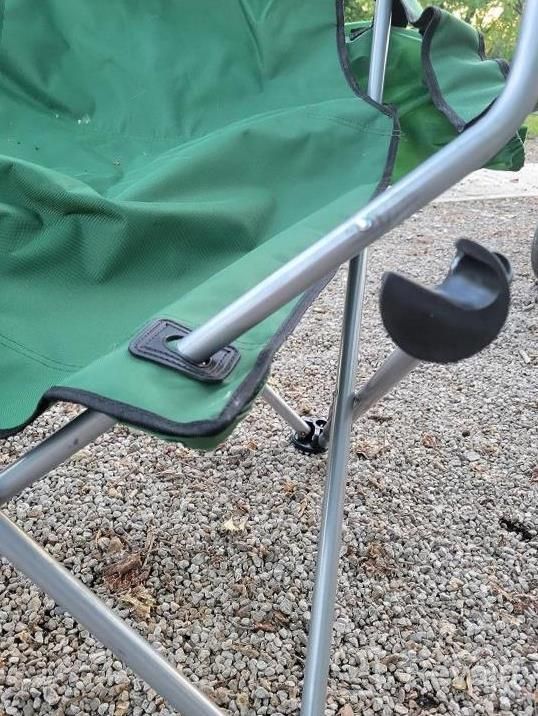 img 1 attached to Sportneer Heavy Duty Camping Chair With Cup Holders, Pillow, And Reclining Adjustable Back, Supporting Up To 350Lbs For Hiking, Picnic, Fishing, Tailgating review by Ken Beasom