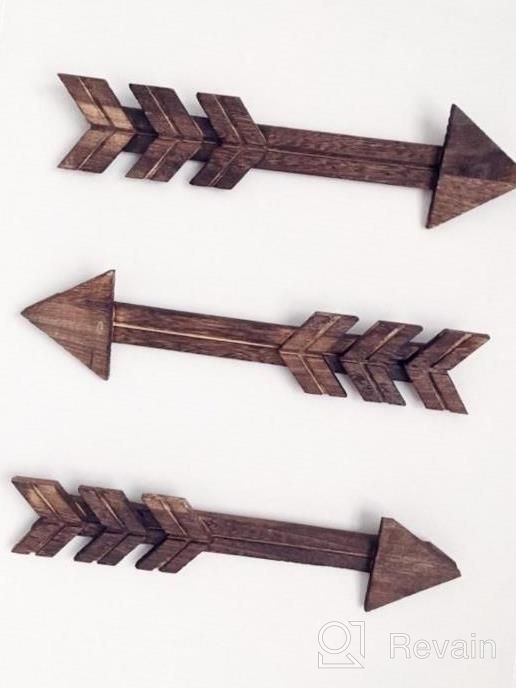 img 1 attached to Rustic Wood Arrow Wall Decor Set - Farmhouse Barnwood Decoration For Home Or Wedding - Brown, Medium - 15X4 Inches - Set Of 3 review by Erin Wright